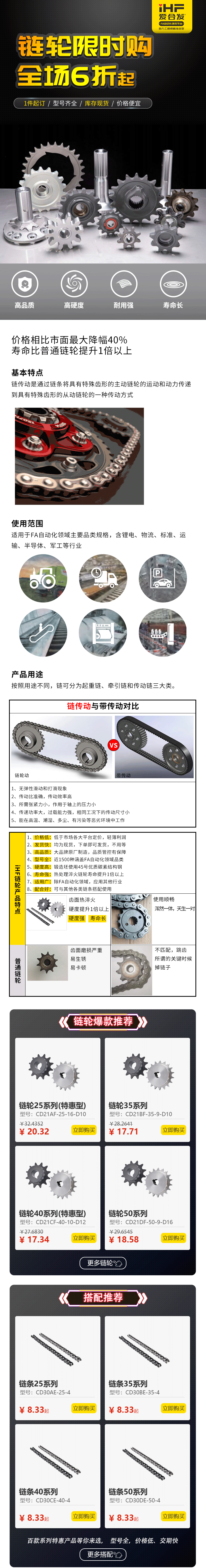 特惠現(xiàn)貨：鏈輪鏈條，成套搭配，更省錢、更耐用！