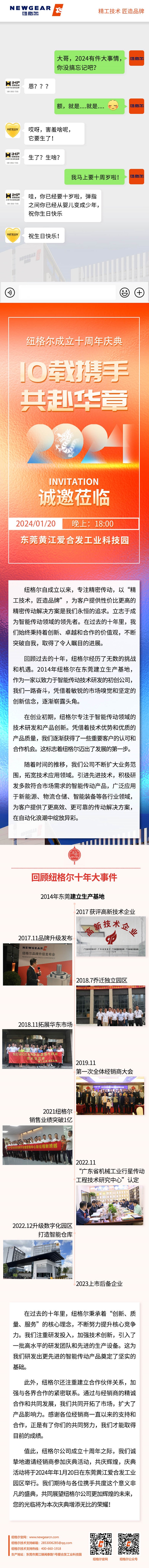 紐格爾：邀請您參加十周年慶典，1月20日不見不散！