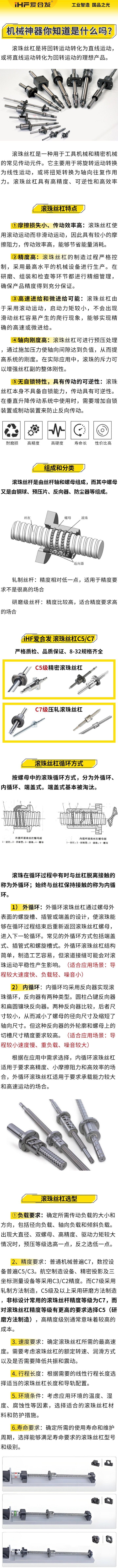 愛(ài)合發(fā)：機(jī)械神器，滾珠絲杠分類與特點(diǎn)